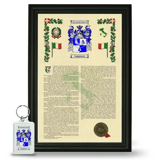 Campanaro Framed Armorial History and Keychain - Black