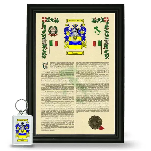 Campo Framed Armorial History and Keychain - Black