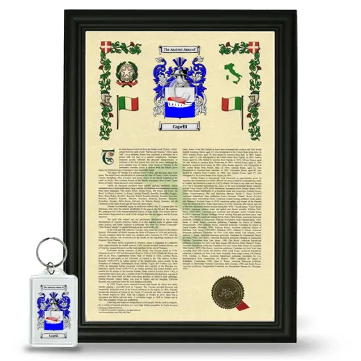 Capelli Framed Armorial History and Keychain - Black