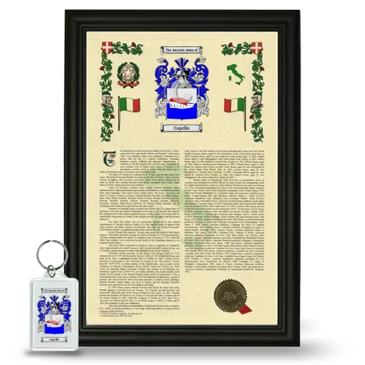 Capello Framed Armorial History and Keychain - Black