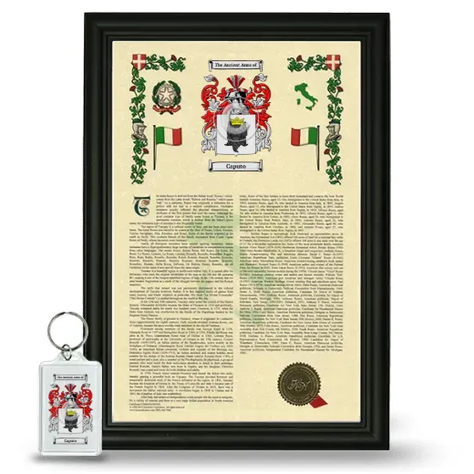 Caputo Framed Armorial History and Keychain - Black
