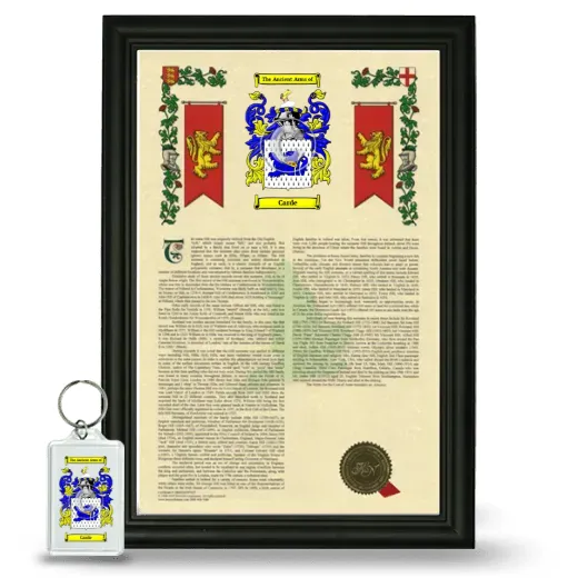 Carde Framed Armorial History and Keychain - Black
