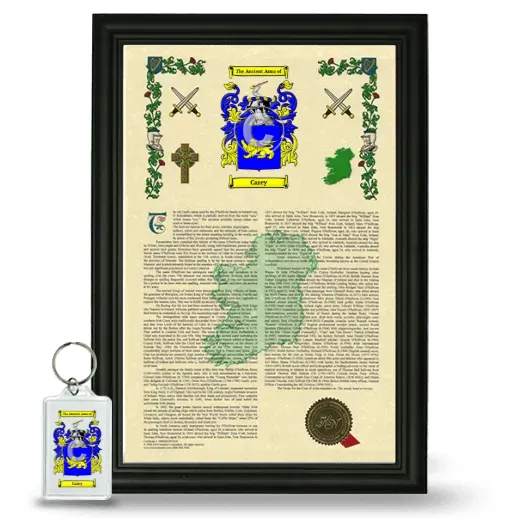 Carey Framed Armorial History and Keychain - Black
