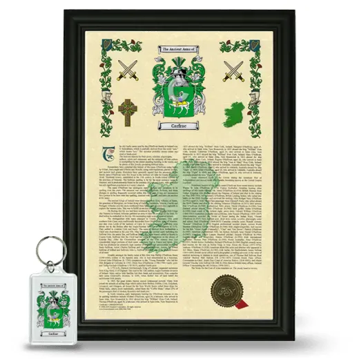 Carfrae Framed Armorial History and Keychain - Black