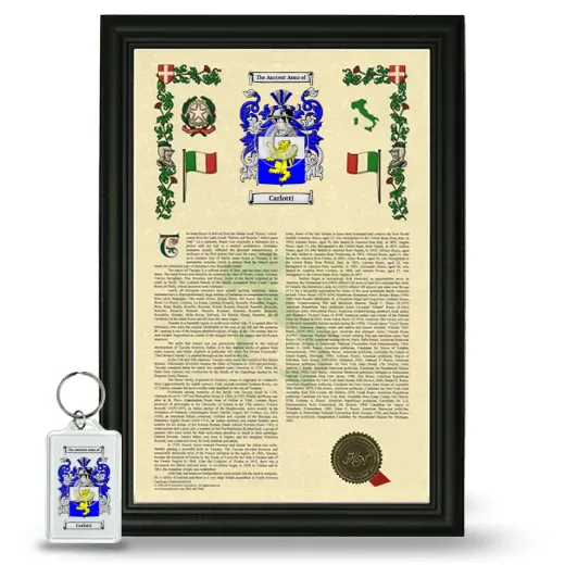 Carlotti Framed Armorial History and Keychain - Black