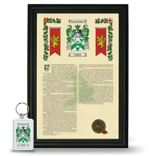 Carlson Framed Armorial History and Keychain - Black
