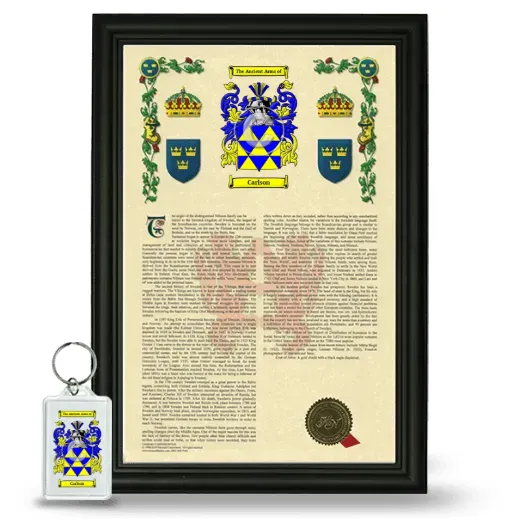 Carlson Framed Armorial History and Keychain - Black