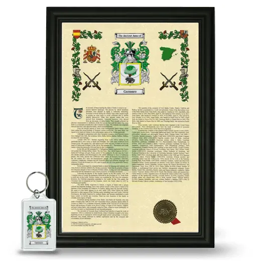 Carrasco Framed Armorial History and Keychain - Black
