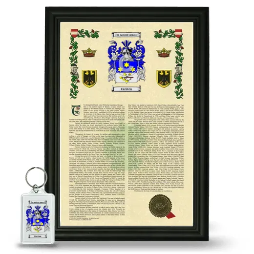Carsten Framed Armorial History and Keychain - Black