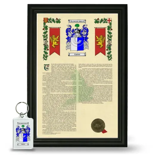 Carvet Framed Armorial History and Keychain - Black