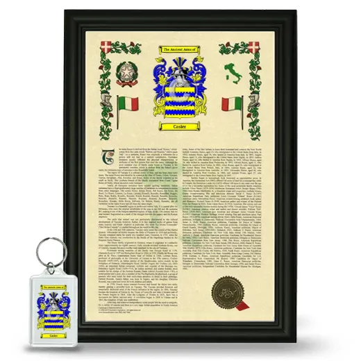 Casier Framed Armorial History and Keychain - Black