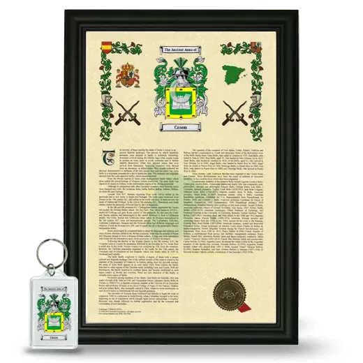 Cason Framed Armorial History and Keychain - Black