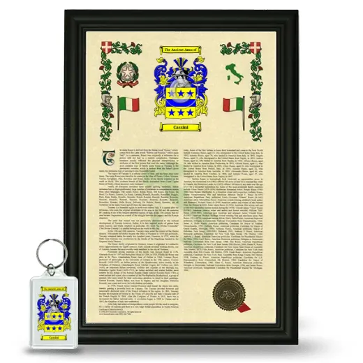 Cassini Framed Armorial History and Keychain - Black