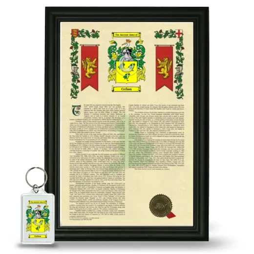 Cathan Framed Armorial History and Keychain - Black