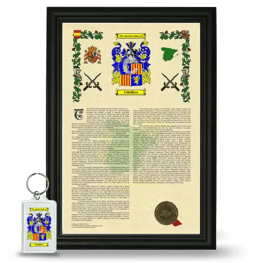 Cebollero Framed Armorial History and Keychain - Black