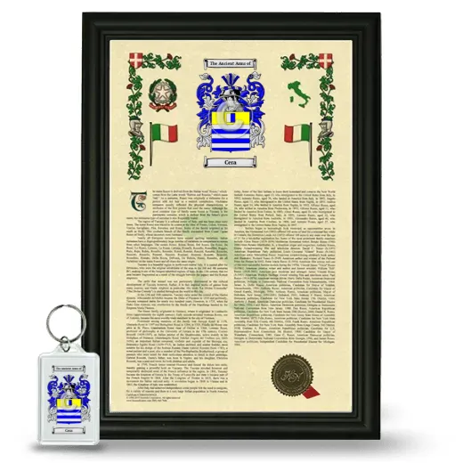 Cera Framed Armorial History and Keychain - Black