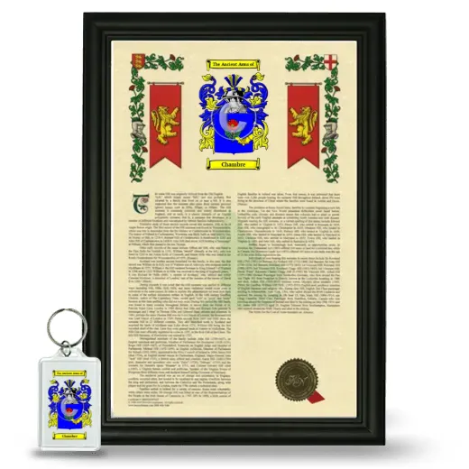 Chambre Framed Armorial History and Keychain - Black