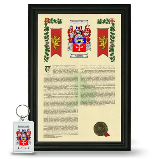 Chancey Framed Armorial History and Keychain - Black