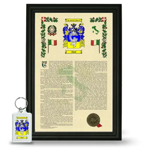 Chani Framed Armorial History and Keychain - Black