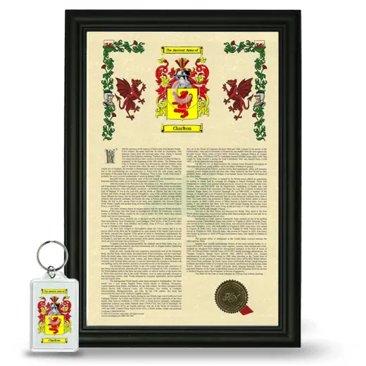 Charlton Framed Armorial History and Keychain - Black