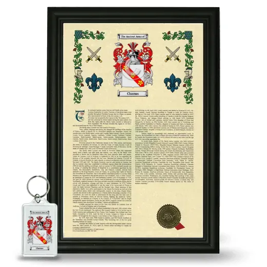 Charms Framed Armorial History and Keychain - Black