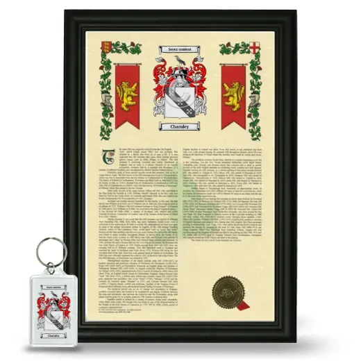Charnley Framed Armorial History and Keychain - Black