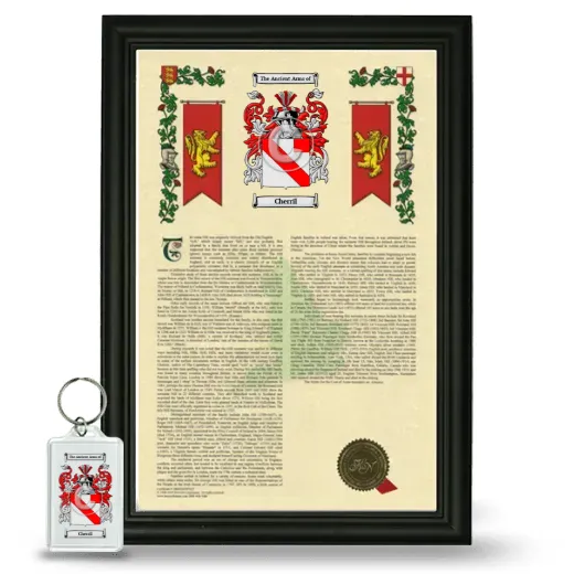 Cherril Framed Armorial History and Keychain - Black