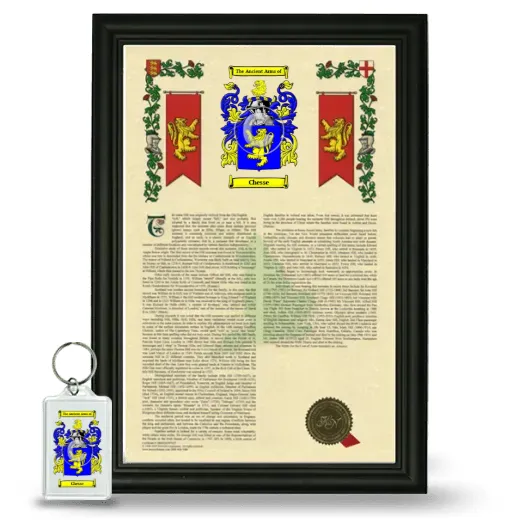 Chesse Framed Armorial History and Keychain - Black