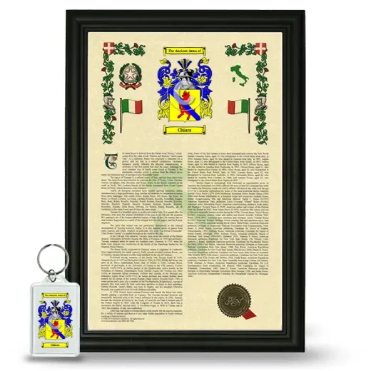 Chiara Framed Armorial History and Keychain - Black