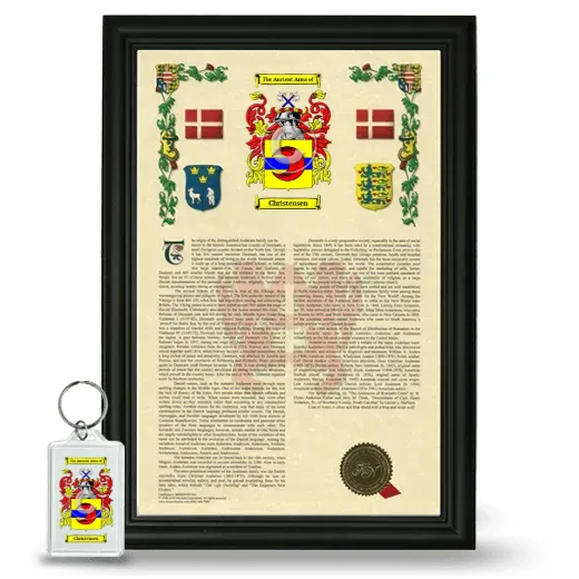 Christensen Framed Armorial History and Keychain - Black