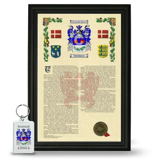 Christiansen Framed Armorial History and Keychain - Black