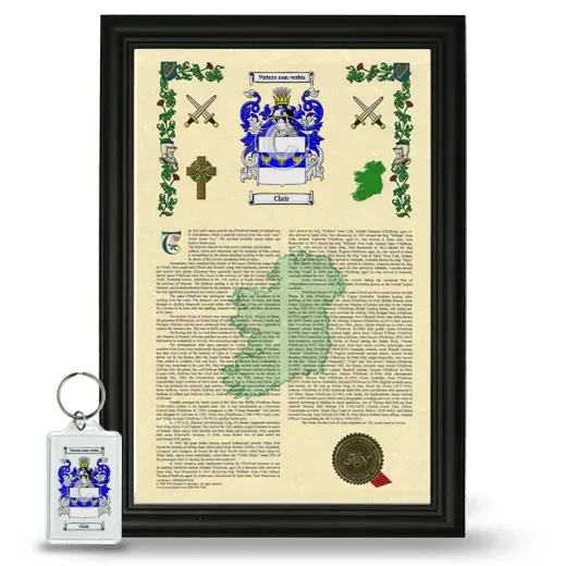Clair Framed Armorial History and Keychain - Black