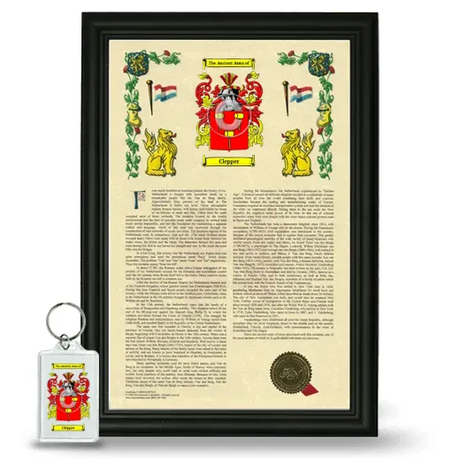Clepper Framed Armorial History and Keychain - Black