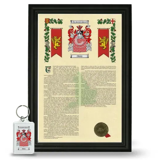 Clercy Framed Armorial History and Keychain - Black