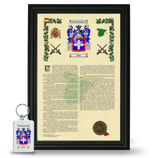 Coca Framed Armorial History and Keychain - Black