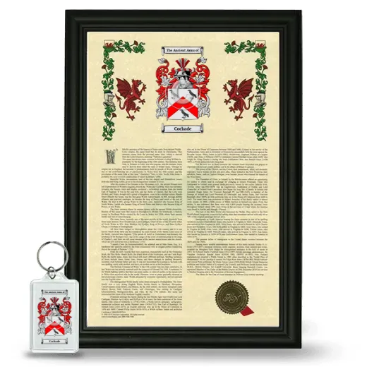 Cockade Framed Armorial History and Keychain - Black
