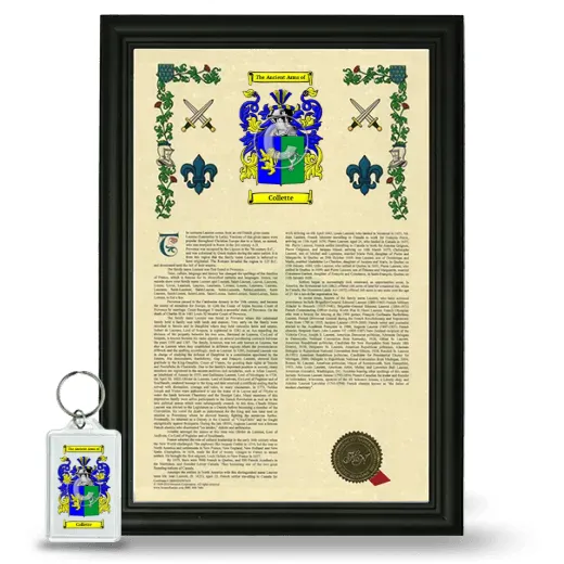 Collette Framed Armorial History and Keychain - Black