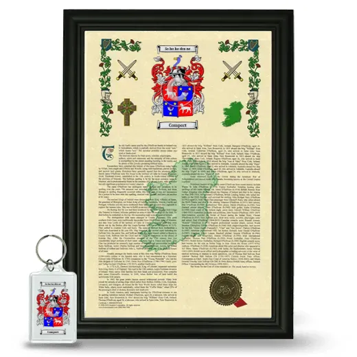 Compart Framed Armorial History and Keychain - Black