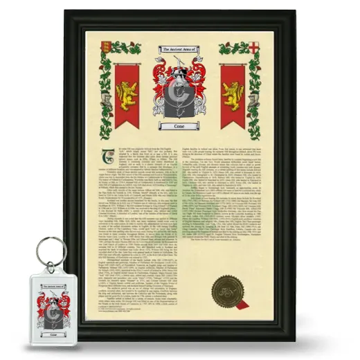 Cone Framed Armorial History and Keychain - Black