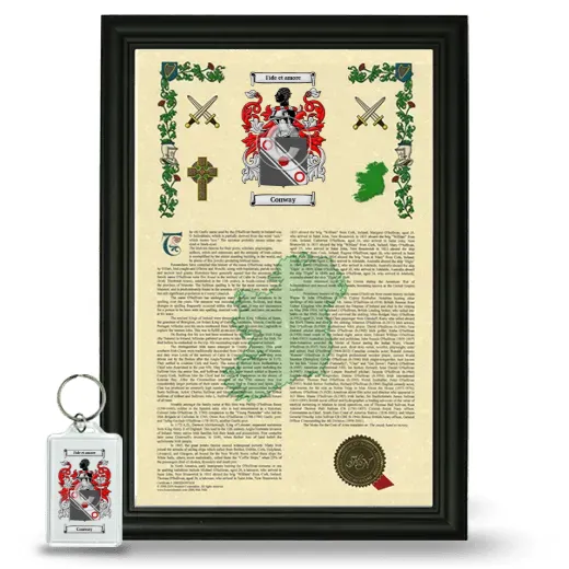 Conway Framed Armorial History and Keychain - Black