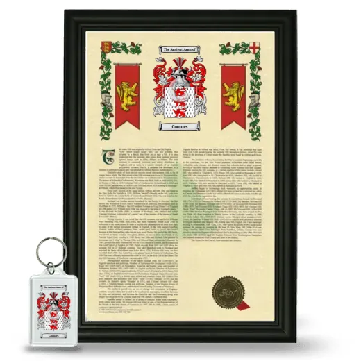 Coomes Framed Armorial History and Keychain - Black