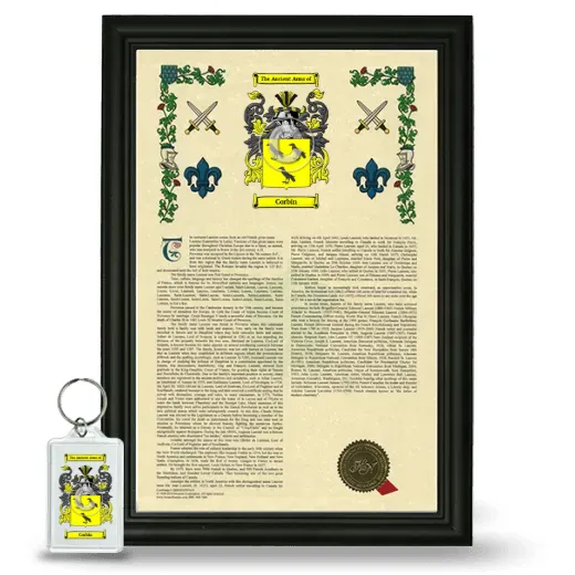 Corbin Framed Armorial History and Keychain - Black