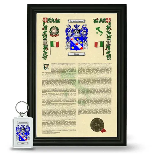 Corra Framed Armorial History and Keychain - Black
