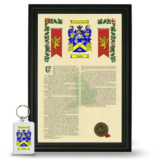 Corrine Framed Armorial History and Keychain - Black