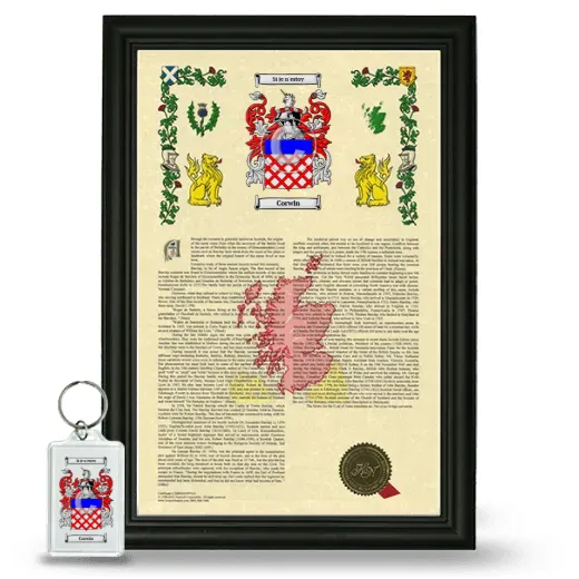 Corwin Framed Armorial History and Keychain - Black