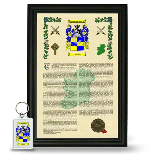 Cossack Framed Armorial History and Keychain - Black