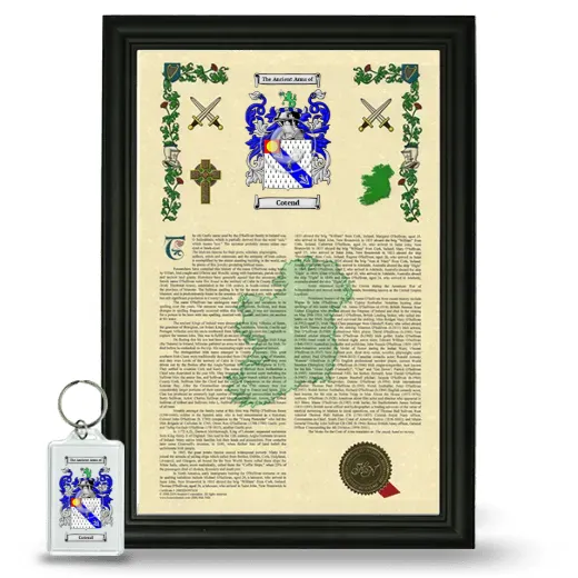 Cotend Framed Armorial History and Keychain - Black