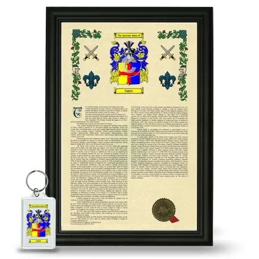 Coyer Framed Armorial History and Keychain - Black