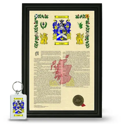 Craigen Framed Armorial History and Keychain - Black