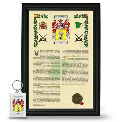 Crespi Framed Armorial History and Keychain - Black